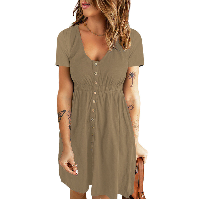 Solid Color Midi Dress V Neck Waist Yeni koleksiyonumuzdaki Vega Işıltısı, modern çizgileriyle genç ve dinamik bir tarz arayanların favorisi olacak.”