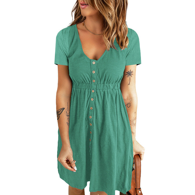 Solid Color Midi Dress V Neck Waist Yeni koleksiyonumuzdaki Vega Işıltısı, modern çizgileriyle genç ve dinamik bir tarz arayanların favorisi olacak.”